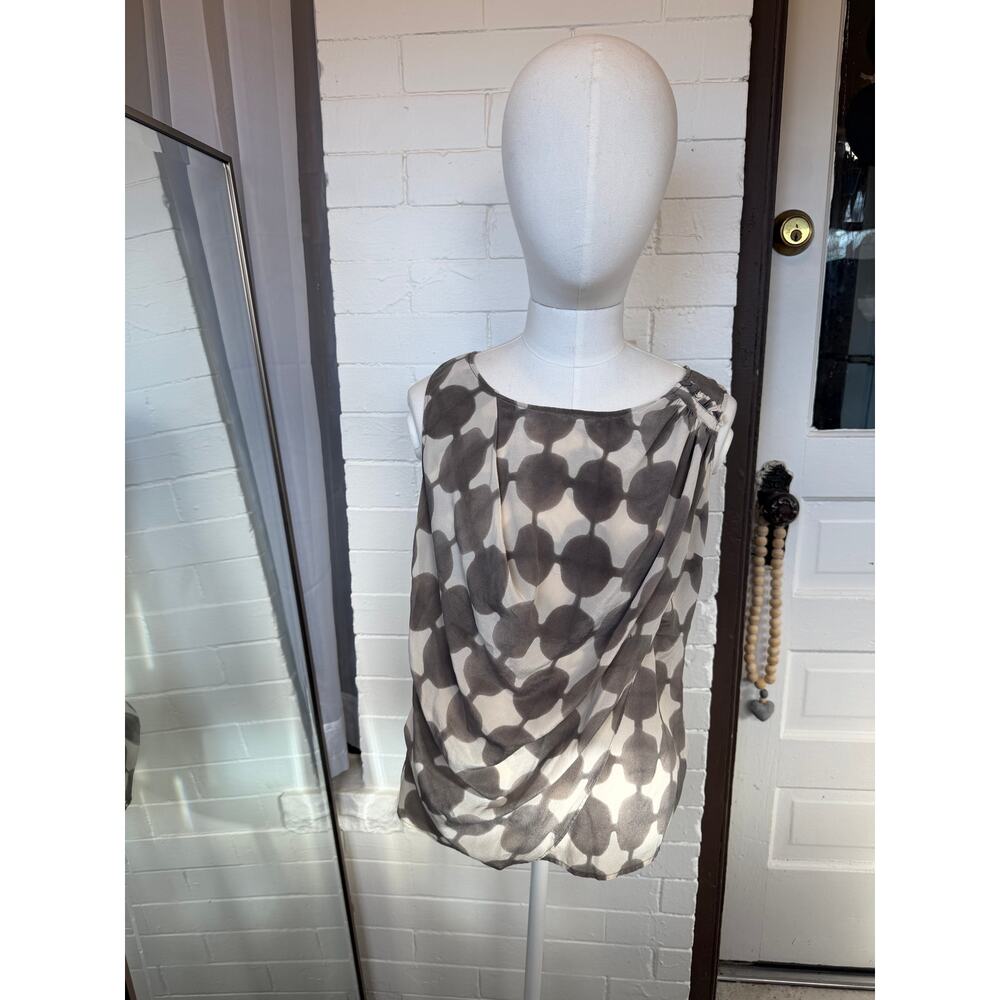 MAEVE Anthropology Silk Geometric Blouse Size 4